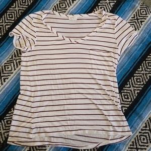 New Glitz maroon and white striped t-shirt